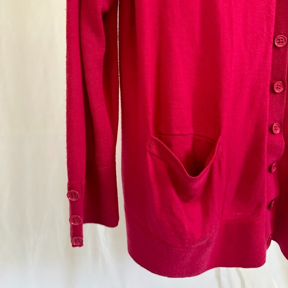Sejour Women's Plus 3X Bright Pink long cardigan - Picture 7 of 8
